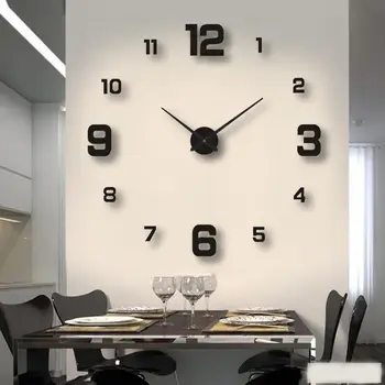 ZK20 Yaratıcı Çerçevesiz DIY duvar saati Duvar Çıkartması Ev Sessiz Saat Oturma Odası Ofis Duvar Dekorasyonu