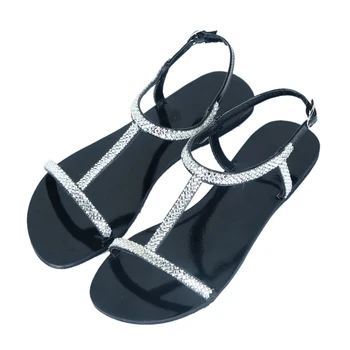 2023 YENİ Yaz kadın Plaj Kristal Sandalet Bayan Parlayan Elmas Peep Toe Ayakkabı Mujer Orijinal Tasarım Boho Terlik Artı Boyutu