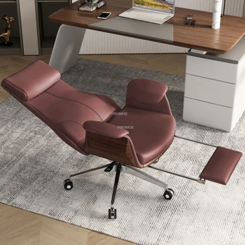 Deri Patron büro sandalyeleri İskandinav İş bilgisayar sandalyesi Ofis Mobilyaları Yüksek Geri Çalışma Kaldırma Döner Koltuk oyun sandalyesi