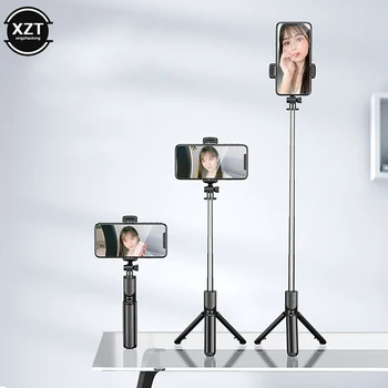 2023 Yeni Katlanabilir kablosuz bluetooth Selfie Sopa Tripod Bluetooth deklanşör Dolgu ışığı Alüminyum Alaşımlı Selfie Sopa Aksesuarı