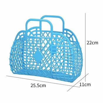 Plastik taşınabilir banyo sepeti içi boş jöle plaj tatil büyük kapasiteli çanta yeni