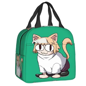 2023 Yeni Neco Ark Kedi Yalıtımlı Öğle Yemeği Çantaları Kadınlar İçin Karikatür Komik Oyun Yeniden Kullanılabilir Soğutucu Termal Bento Kutusu İş Okul Seyahat
