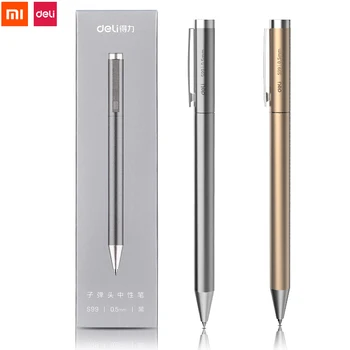 Xiaomi Deli Metal İşareti Kalem Ballpen İmza Kalem 0.5 MM Jel PREMEC Pürüzsüz İsviçre Dolum Siyah Mürekkep Ofis Okul Yazma Kalem
