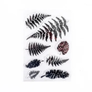 Eğrelti Yaprakları Kauçuk Temizle Pullar Mühür İçin DIY Scrapbooking Fotoğraf Albümü Dekoratif Kabartma Şablon Kart Yapımı El Sanatları