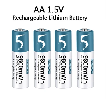 AA Pil 1.5 v Li-İon AA şarj edilebilir pil 9800mWh AA Lityum-iyon pil için uzaktan kumanda fare küçük fan Elektrikli oyuncak