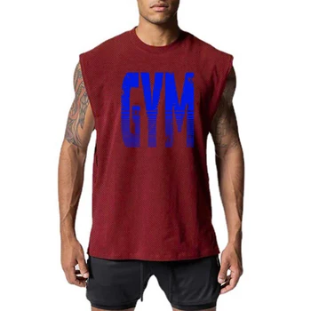 Erkek Hızlı Kuru Kas Tank Top Gym Fitness Egzersiz Örgü Kolsuz Gömlek Yaz Giyim Erkek Kesilmiş Atlet Hip Hop Yelek
