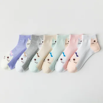 Yaz İnce Bayanlar Çorap Ins Moda sevimli japon çizgi Film Pamuk Tekne Çorap Örgü Nefes Görünmez Kadın Spor Kısa Çorap