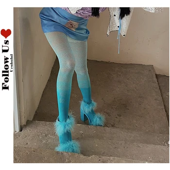 Degrade Külotlu Yaz Kadife Şeker Renk Tayt Tayt kadın Lolita Colorblock Bodrum Artı Boyutu Çorap Etekler