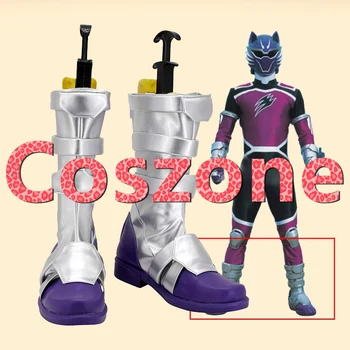 Juken Sentai Gekiranger Mor Cosplay Ayakkabı Çizme Cadılar Bayramı Karnaval Cosplay Kostüm Aksesuarları