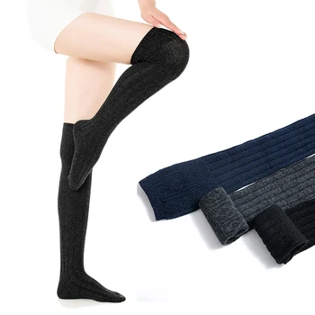 2 Pairs Uzun Çorap kadın Kış Sıcak Tutmak Çorap Yumuşak Yün Konfor Diz Sıkıştırma Moda Kadın Yüksek Çorap