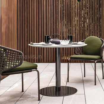 Iskandinav Balcon ışık lüks açık Minimalist Rattan masa Ve sandalye Tek Kişilik Salon Juegos De Comedor yemek odası takımları