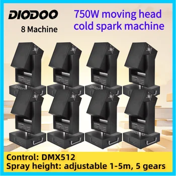 750W Hareketli Kafa Soğuk Kıvılcım Makinesi Maytap Durumda DMX Kontrolü Düğün Kutlama Etkinlikleri İçin Soğuk Havai Fişek çeşme makinesi