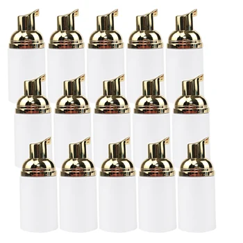 10/15 adet Mini Boş 30ml Köpük pompa şişesi Beyaz Şişe Altın Pompa Plastik Doldurulabilir Sıvı köpüren kap Seyahat için