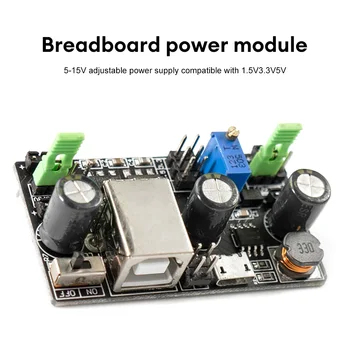 MB102 Breadboard Adanmış Güç Modülü 1.5 V 5V 3.3 V 5V-15V Ayarlanabilir Güç Kaynağı Modülü Arduino Diy Kiti için