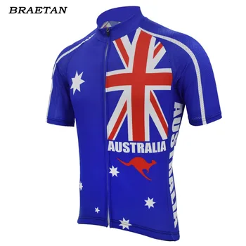 Avustralya bisiklet jersey mavi kırmızı erkekler yaz kısa kollu giyim bisiklet giyim bisiklet giyim bisiklet giyim braetan