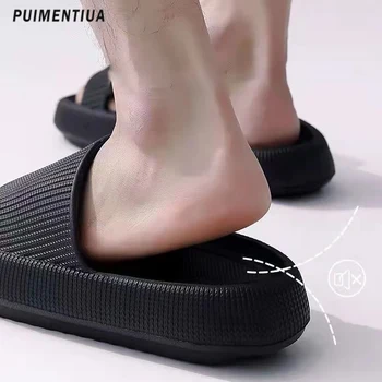 2023 Moda Yaz Erkekler Kalın Platform Banyo Ev Terlik Erkekler Yumuşak Taban Eva Kapalı Slaytlar Kadın Sandalet Kaymaz Flip Flop