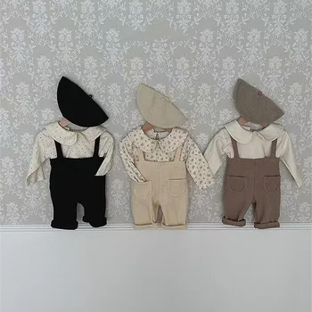 Çift Cepler Bebek Çocuk Askı Külotlu Çorap Bahar Sonbahar Kore Bebek Kız Erkek Tayt Toddler Bebek pamuk tulumlar 0-24M