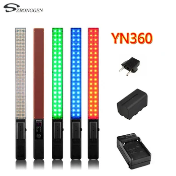 Yeni YONGNUO YN360 El LED Video ışığı Fotoğraf ışıkları 3200k 5500k RGB Renkli + Pil paketi