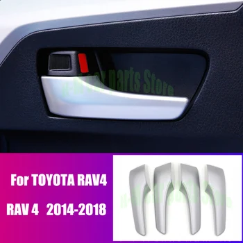 Toyota için RAV4 2014 2018 2019 İç Trim ABS Mat Krom Dekorasyon Kapı kulp kılıfı Styling Oto aksesuarları Trim