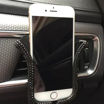 Evrensel Araç Telefonu Tutucu ile Bing Kristal Rhinestone Araba Hava Firar Dağı Klip Cep Telefonu Tutucu iPhone Samsung için Araç Tutucu