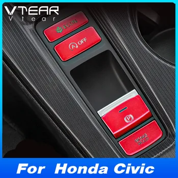 Honda Civic için 11th 2022 2023 Aksesuarları Merkezi Konsol Multimedya Düğmesi Koruma Çıkartmalar Süslemeleri, İç Modifikasyonu