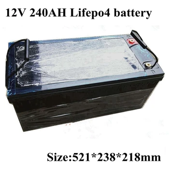 Su geçirmez Lifepo4 12V 240AH Lityum Pil 100A BMS 4S 12.8 V için 1200W Karavan İnvertör Güneş golf arabası UPS + 10A Şarj Cihazı