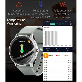 Yuvarlak dokunmatik akıllı saat T9 Termometre Spor nabız monitörü Bilezik Spor Izci Aramalar müzik kontrol cihazı Renkli Ekran PK V66