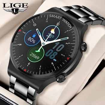 LIGE Moda akıllı saat erkek Bluetooth Çağrı IP67 Su Geçirmez Spor İzle Kalp Nadir Kan Basıncı Monitörü Smartwatch Kadınlar İçin