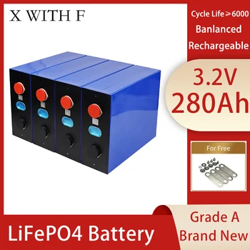 3.2 V 280Ah LiFePO4 pil hücresi Paketi 4 ADET Şarj Edilebilir Tam Kapasite Derin Döngüsü Güneş Fosfat Lityum İyon Güç Bankası VERGİ ÜCRETSİZ