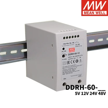 Ortalama Kuyu DDRH-60 60 W Ultra Geniş Giriş 150-1500 V DC DC 5 V 12 V 24 V 48 V DİN Ray Tipi Dönüştürücü