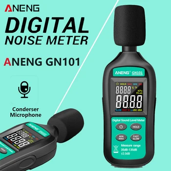 ANENG GN101 Dijital Gürültü Ölçer Ölçüm 35-135 DB Akıllı Ses Seviyesi Ölçer Desibel Monitör Kaydedici Teşhis Aracı