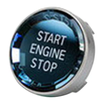 Araba İç Anahtarı Kapağı Kristal Tek Anahtar Motor Çalıştırma Durdurma Düğmesi Sticker Trim için BMW - 3/5 Serisi E70 E90 E60 Gümüş