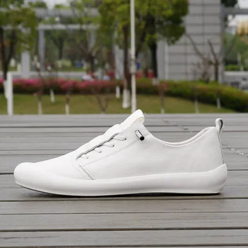 Hakiki deri ayakkabı erkek mokasen ayakkabıları beyaz ayakkabı Marka Inek Deri Erkek rahat ayakkabılar Düz Bahar Yaz Erkek Ayakkabı A3487