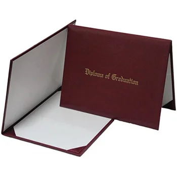 özelleştirilmiş tasarım özel altın damgalama deri diploma kırmızı dosya klasörü sertifika sahibi