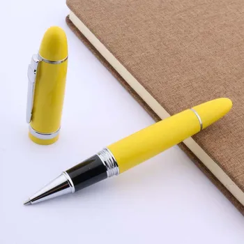 Sıcak Satış Jinhao159 Parlak Sarı Boyama Gümüş Klip 0.5 MM Vida Siyah Dolum Metal tükenmez kalem