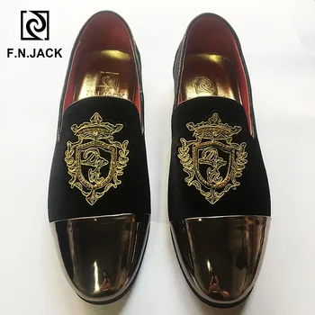 F. N. JACK Klasik Siyah Kadife erkek ayakkabıları Rahat Kauçuk Erkek Loafer'lar Nefes Hafif Erkekler Slip-on Büyük Boy erkek ayakkabıları 46 47 48