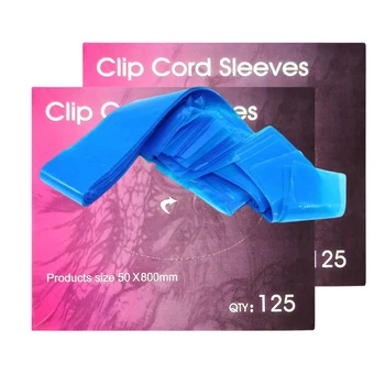 250 ADET Tek Kullanımlık Mavi Dövme Klip Kordon Kollu Çanta Kapakları Çanta Dövme Güç Kablosu Aksesuar Kaynağı 80 × 5cm