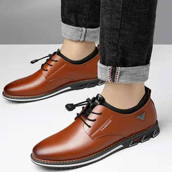 Erkekler Yeni Moda Yüksek Kaliteli Oxford Ayakkabı İş Bahar Sonbahar Nefes kaymaz erkek Resmi iş trendi Ayakkabı
