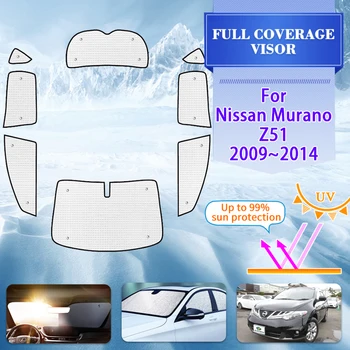 Araba Tam Pencere Gölgeleme Siperliği Nissan Murano İçin Z51 2009 ~ 2014 Araba Anti-UV Güneş Pencere Siperliği Güneşlik Sticker Aksesuarları Kapakları