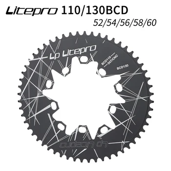 Litepro Oval Çift BCD 110 / 130MM Aynakol Brompton Katlanır Bisiklet 52/54/56/58 / 60T Aynakol Yol Bisiklet Zinciri tekerlek