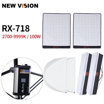 Falcon Gözler Roll-Flex 2 ADET RX-718 100W RGB 2700-9999K Taşınabilir LED fotoğraf ışığı DMX 648 adet Esnek Fotoğraf emniyet kasası
