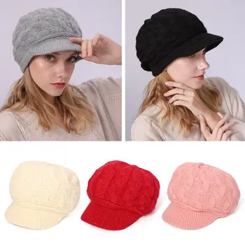 Kadınlar Sıcak Kalınlaşmak Tavşan Saç Bere Kap Bere Şapka Doruğa Şapka Örme