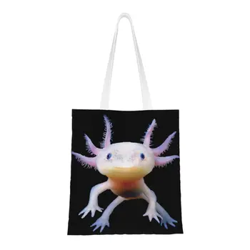 Axolotl Semender Amfibi Meksika Yürüyüş Balık Bakkal Alışveriş Çantaları Tuval Alışveriş kol çantası Çanta Relaxolotl Çanta