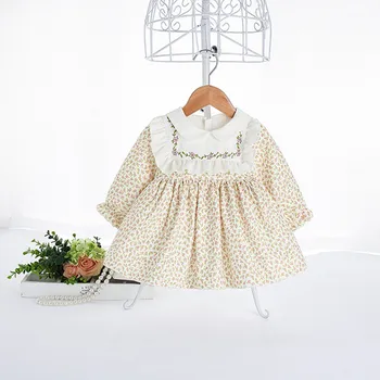 Yenidoğan Bebek Kız Prenses Elbise Bahar Sonbahar Baskı Bebek 1 Yıl doğum günü partisi elbiseleri Bebek Kız Giyim Çocuklar Vestidos