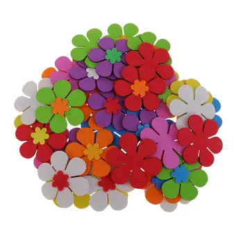 40 adet Karışık Renkli Çiçekler Köpük Çıkartmalar 6cm Süslemeleri El Sanatları