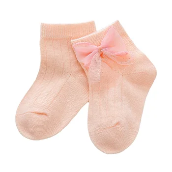 Bebek Kız Çorap Sevimli Yürüyor Bebek Yenidoğan Pamuk Karışımı Yumuşak Sıcak Diz Altı Örme Çorap Dantel Bowknots Aksesuarları