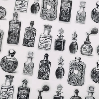 Antika Parfüm Şişesi Dekoratif Çıkartmalar Önemsiz Günlüğü Scrapbooking Malzemeleri Albümü Yaratıcı Günlüğü Planlayıcısı Kawaii Kırtasiye