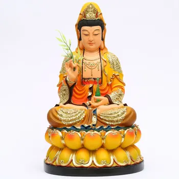 12 inç reçine Buda heykeli, 30cm renkli Guanyin heykeli dekorasyon, dua ve sunan Buda salonu