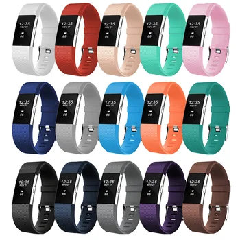 Silikon Bileklik Kayışı Fitbit Şarj 2 için akıllı saat Bilezik Aksesuarları yedek bant Fitbit Şarj 2 İçin Küçük Büyük