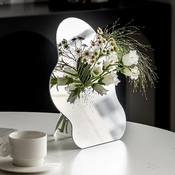 Iskandinav Akrilik Yaratıcı Ayna Vazo Çiçek Düzenleme Oturma ofis konferans odası masası Sanat Odası Dekorasyon Estetik Ev Dekorasyon Figürler